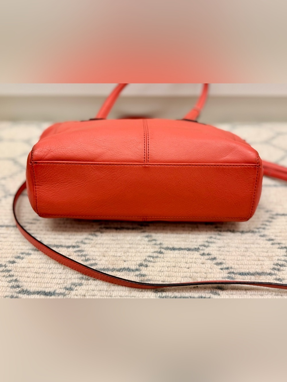COACH Taylor Bette Mini Tote F27661 Coral Pink Leather 2-Way Crossbody Satchel - Picture 5 of 16